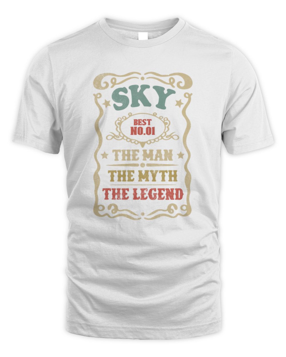 The Man The Myth The Legend Vintage Gold Wine Shirt SKY M1-52 / Unisex Standard T-Shirt / white