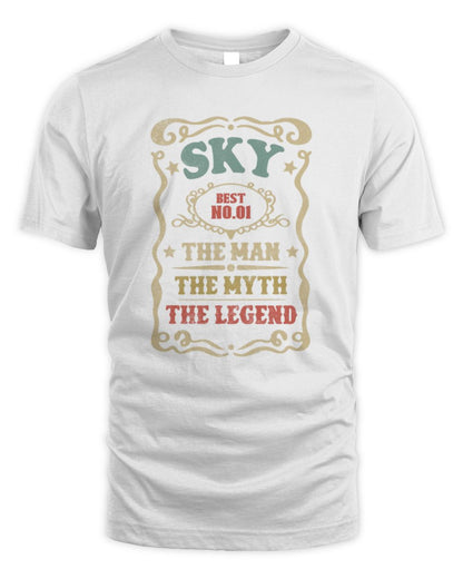 The Man The Myth The Legend Vintage Gold Wine Shirt SKY M1-52 / Unisex Standard T-Shirt / white