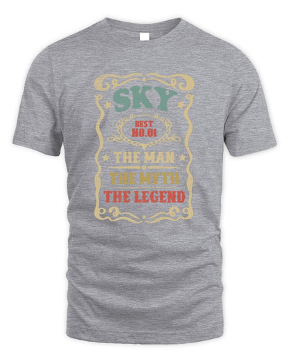 The Man The Myth The Legend Vintage Gold Wine Shirt SKY M1-52 / Unisex Standard T-Shirt / sport grey