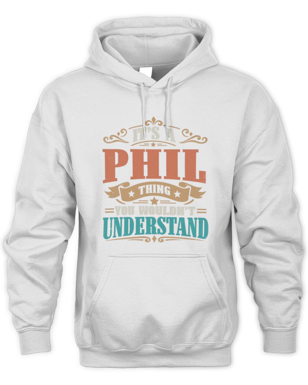 It’s a Name Thing Personalized Retro T-Shirt PHIL M1-47 / Unisex Hoodie / white