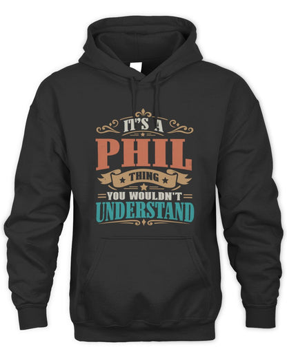 It’s a Name Thing Personalized Retro T-Shirt PHIL M1-47 / Unisex Hoodie / black