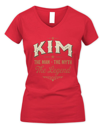 I'm Name I'm Not Rude I Just Have The Balls Funny T-Shirt KIM M1-77 / Women's V-Neck T-Shirt / red