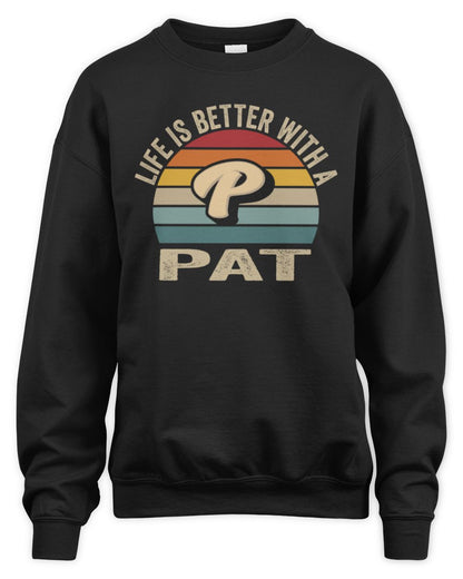 Life Is Better with Name Vintage Sun Shirt PAT M1-50 / Unisex Sweatshirt / black