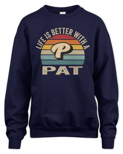 Life Is Better with Name Vintage Sun Shirt PAT M1-50 / Unisex Sweatshirt / navy