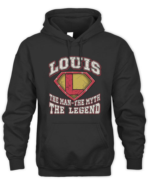 The Man The Myth The Legend Superman Graphic T-Shirt LOUIS M1-74 / Unisex Hoodie / black