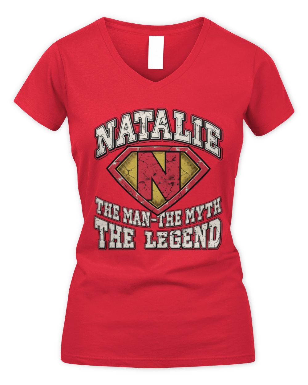 The Man The Myth The Legend Superman Graphic T-Shirt NATALIE M1-74 / Women's V-Neck T-Shirt / red
