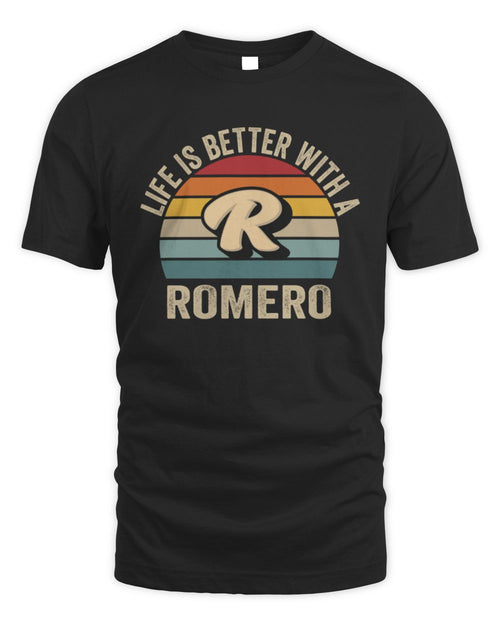 Life Is Better with Name Vintage Sun Shirt ROMERO M1-50 / Unisex Standard T-Shirt / black