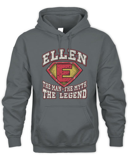 The Man The Myth The Legend Superman Graphic T-Shirt ELLEN M1-74 / Unisex Hoodie / charcoal