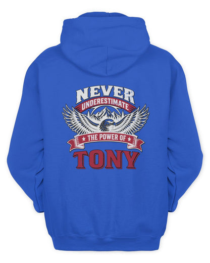 Never Underestimate Your Name Eagle Mountain Shirt TONY M1-61 / Unisex Hoodie / royal