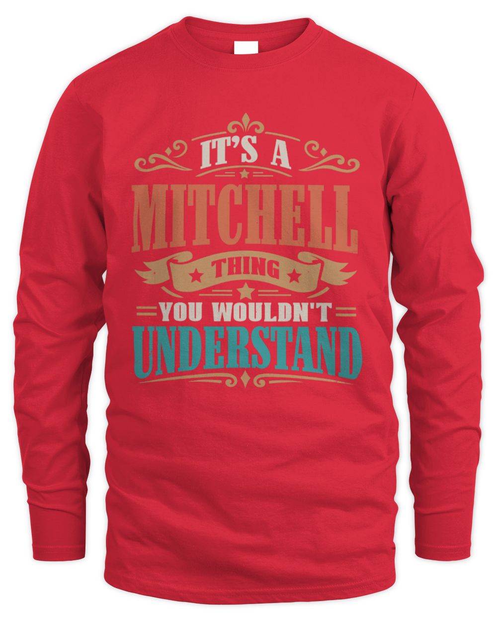 It’s a Name Thing Personalized Retro T-Shirt MITCHELL M1-47 / Men's Long Sleeved T-Shirt / red