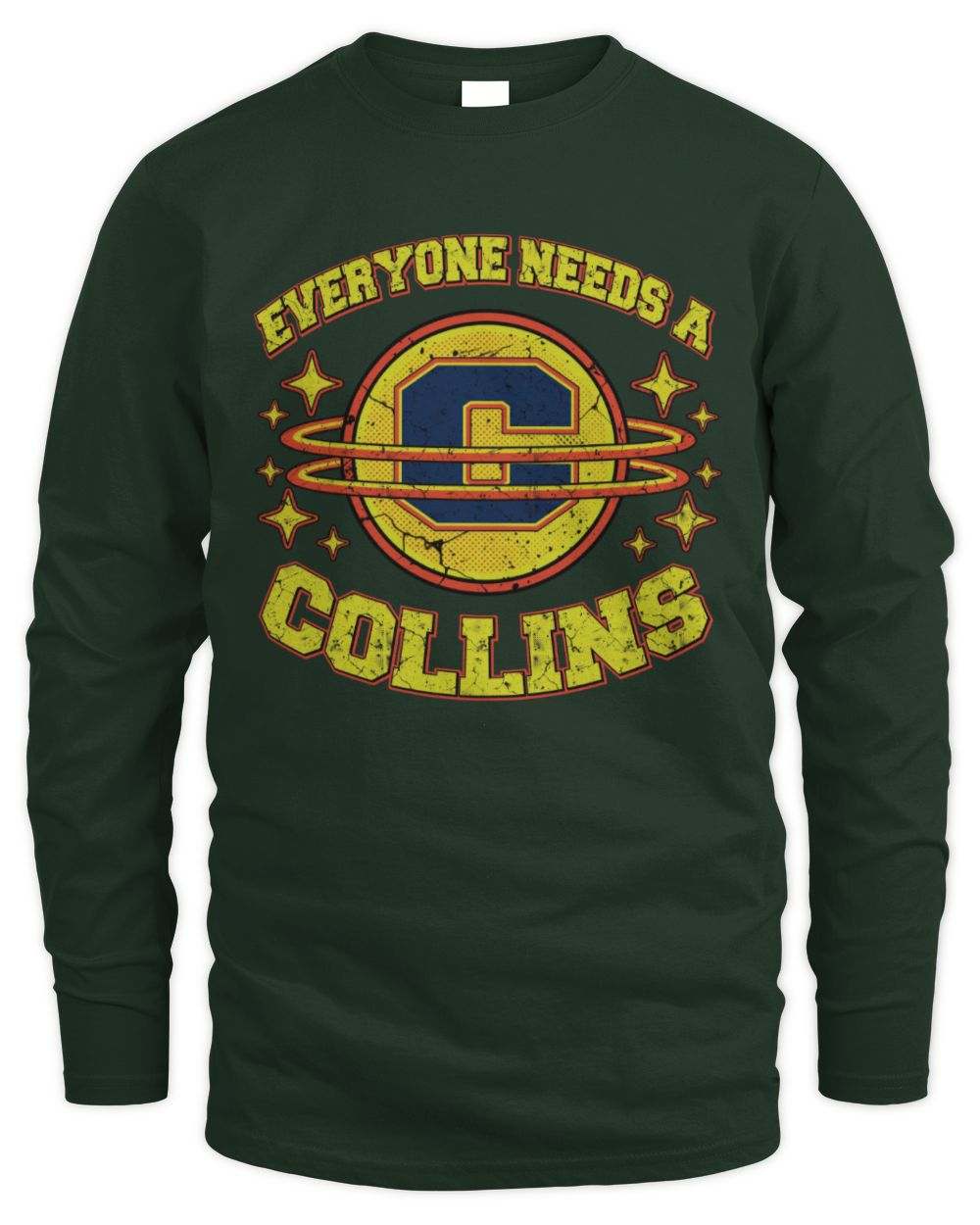 Everyone Needs a Your Name Shirt COLLINS M1-76 / Men's Long Sleeved T-Shirt / forest green