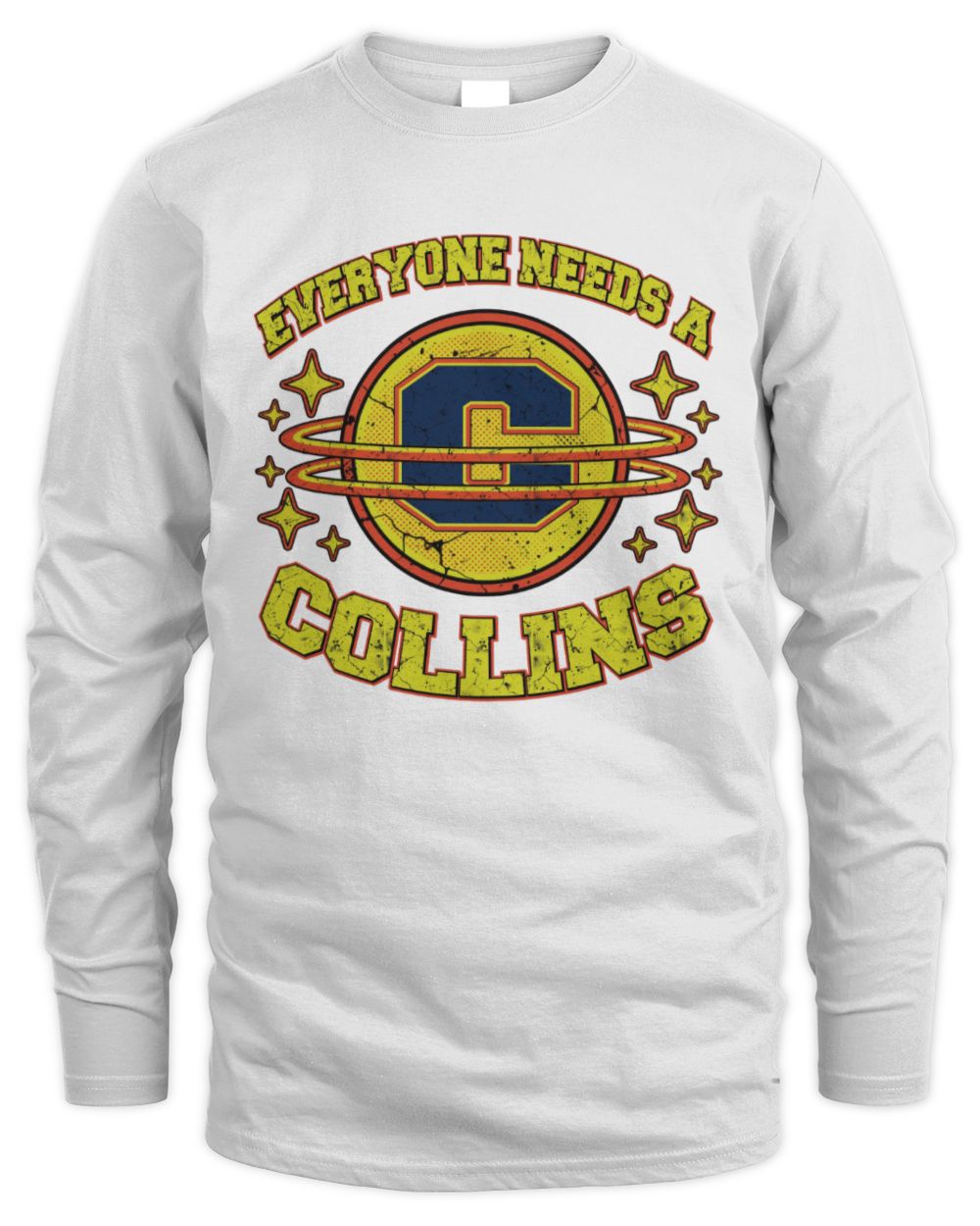 Everyone Needs a Your Name Shirt COLLINS M1-76 / Men's Long Sleeved T-Shirt / white