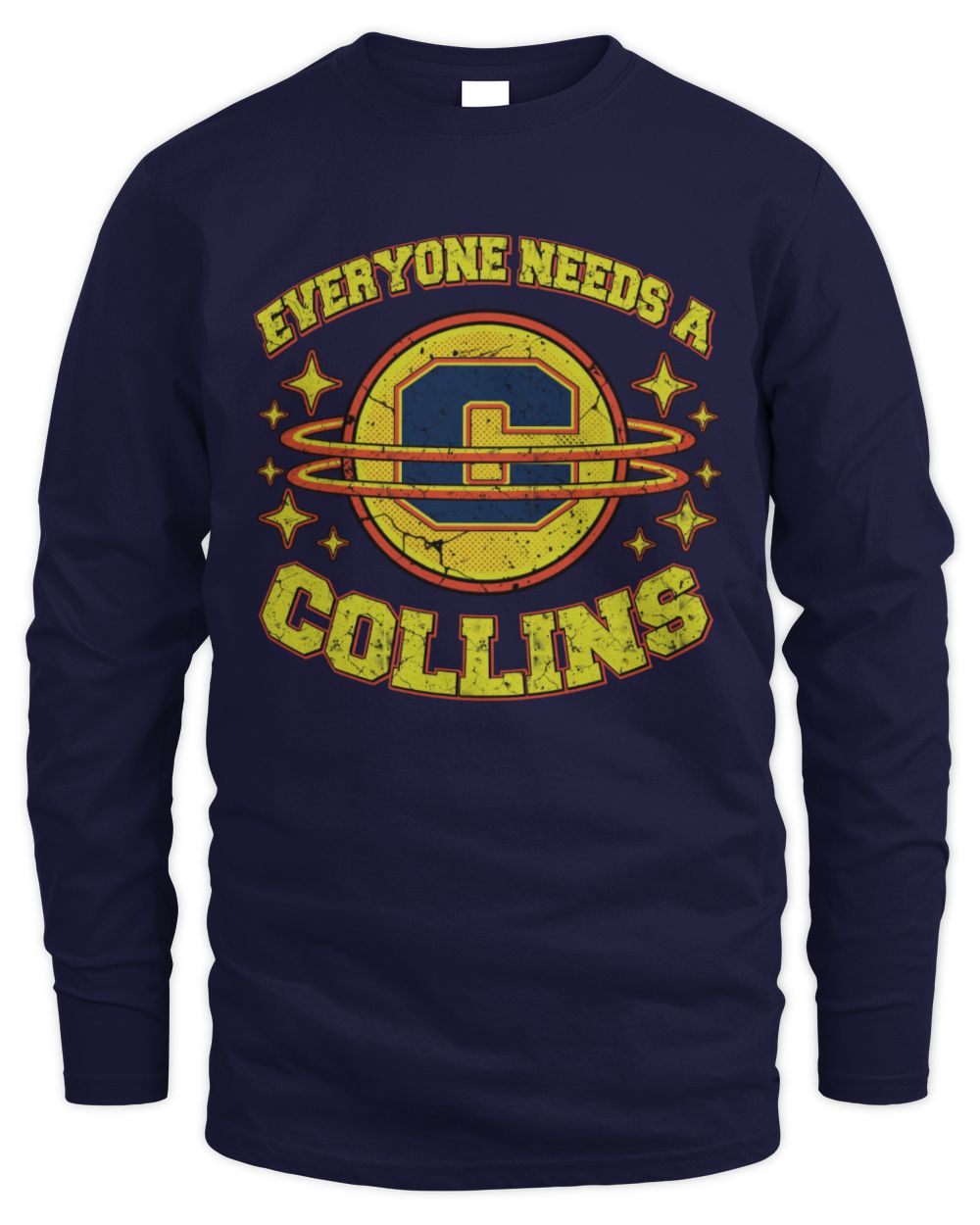 Everyone Needs a Your Name Shirt COLLINS M1-76 / Men's Long Sleeved T-Shirt / navy