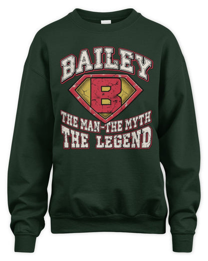 The Man The Myth The Legend Superman Graphic T-Shirt BAILEY M1-74 / Unisex Sweatshirt / forest green