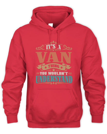 It’s a Name Thing Personalized Retro T-Shirt VAN M1-47 / Unisex Hoodie / red