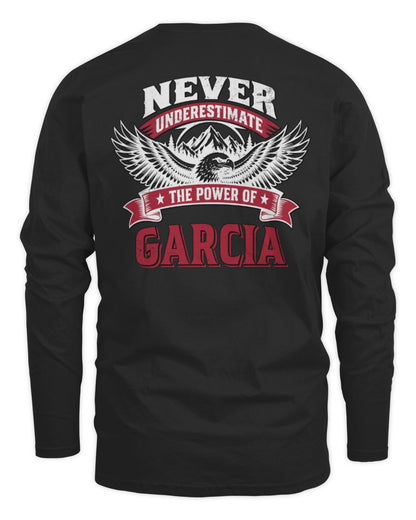 Never Underestimate Your Name Eagle Mountain Shirt GARCIA M1-61 / Men's Long Sleeved T-Shirt / black