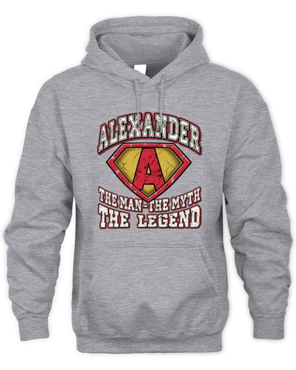 The Man The Myth The Legend Superman Graphic T-Shirt ALEXANDER M1-74 / Unisex Hoodie / sport grey