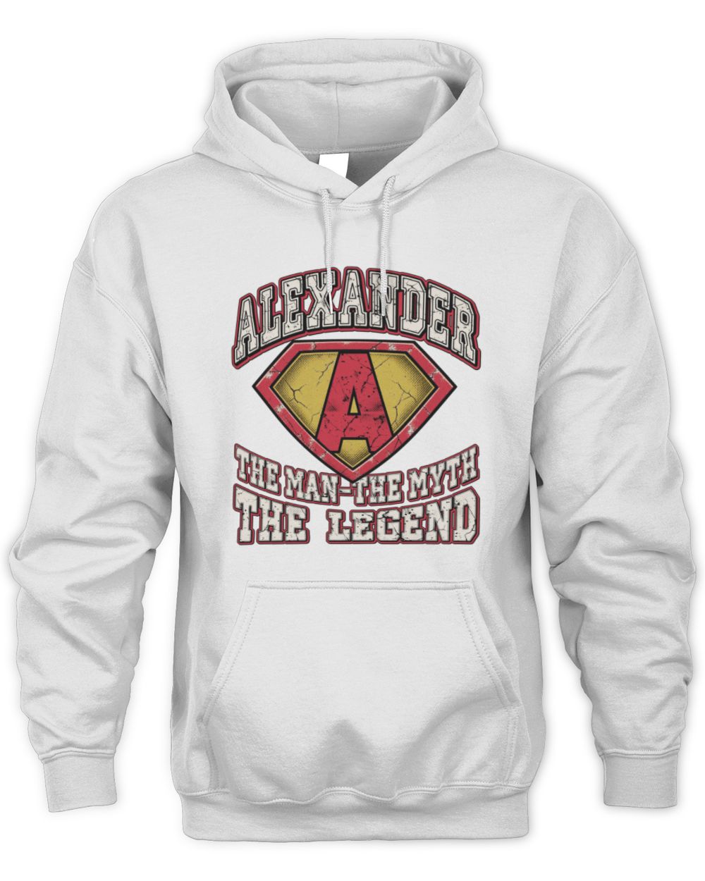 The Man The Myth The Legend Superman Graphic T-Shirt ALEXANDER M1-74 / Unisex Hoodie / white