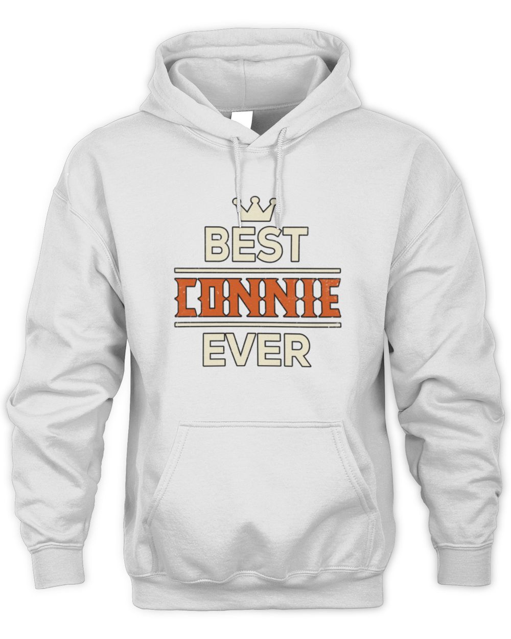 Best Your Name With Crown Shirt CONNIE M1-59 / Unisex Hoodie / white