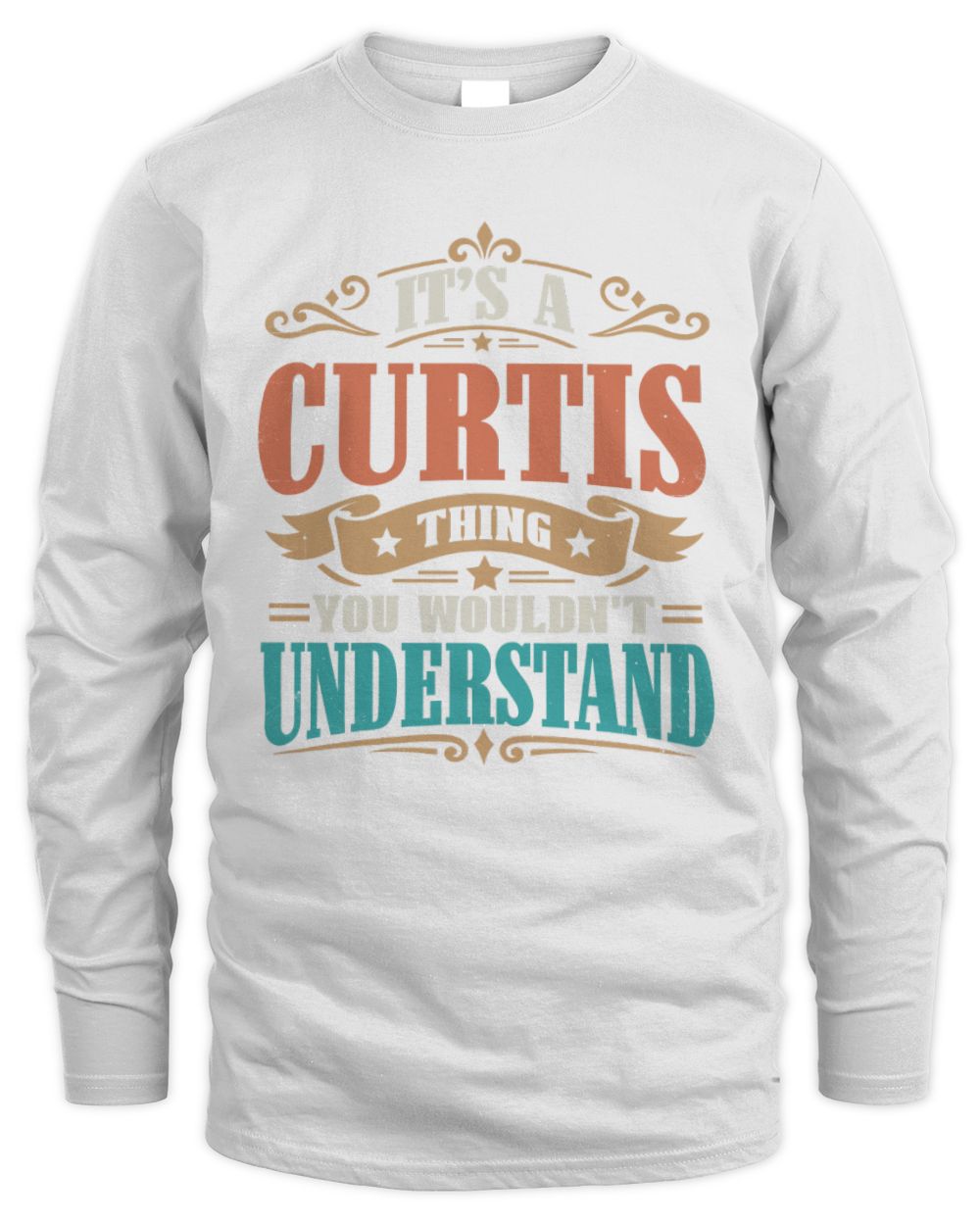 It’s a Name Thing Personalized Retro T-Shirt CURTIS M1-47 / Men's Long Sleeved T-Shirt / white