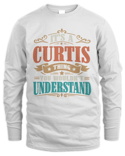 It’s a Name Thing Personalized Retro T-Shirt CURTIS M1-47 / Men's Long Sleeved T-Shirt / white