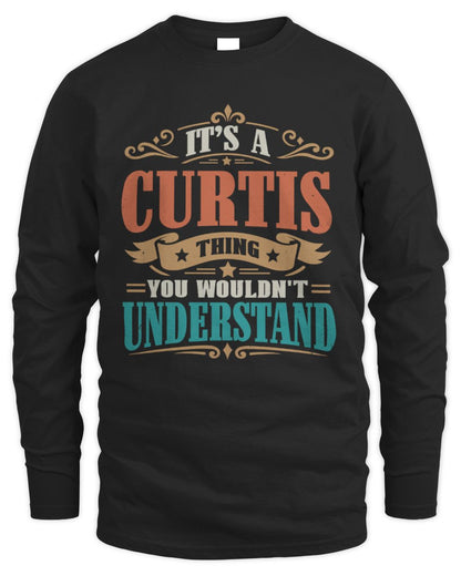 It’s a Name Thing Personalized Retro T-Shirt CURTIS M1-47 / Men's Long Sleeved T-Shirt / black