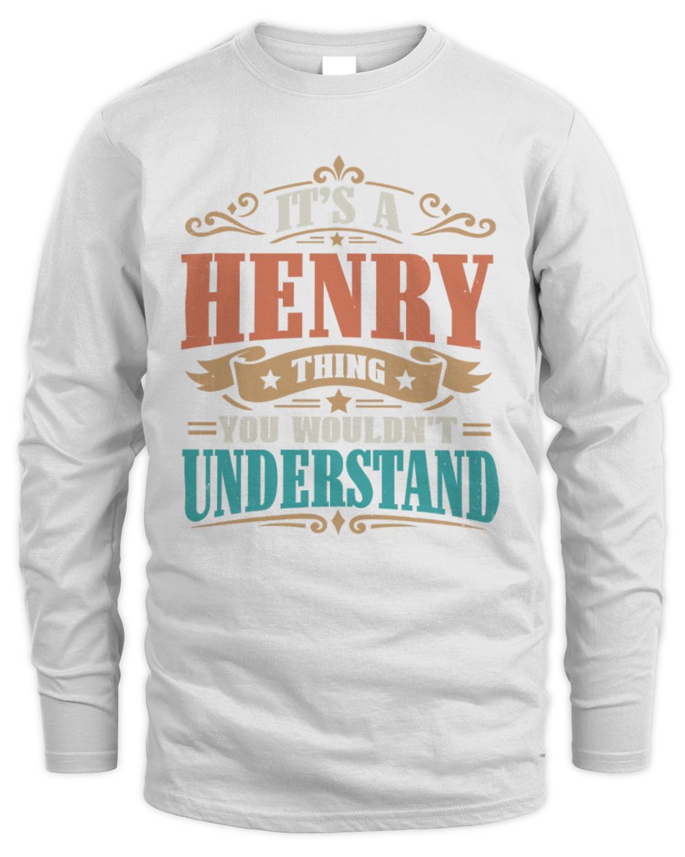It’s a Name Thing Personalized Retro T-Shirt HENRY M1-47 / Men's Long Sleeved T-Shirt / white