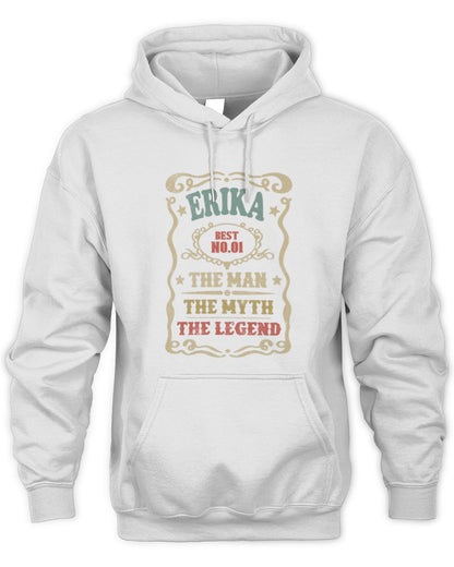 The Man The Myth The Legend Vintage Gold Wine Shirt ERIKA M1-52 / Unisex Hoodie / white