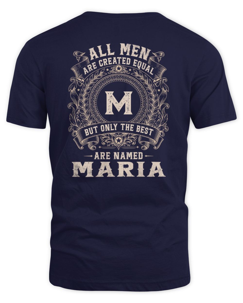 All Men Are Created Equal Cool Logo Shirt MARIA M1-60 / Unisex Standard T-Shirt / navy